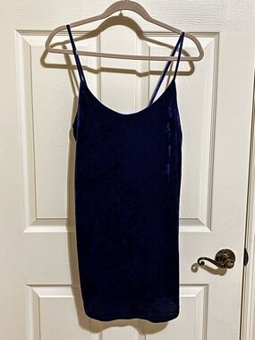 Forever 21 Navy Blue Velvet Mini Slip Dress